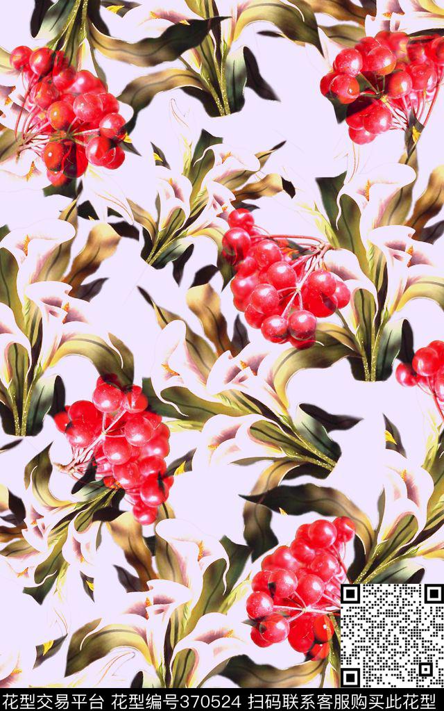 花卉数码印花华亿平台下载（图片编号: 370524） - 瓦栏（Walan）