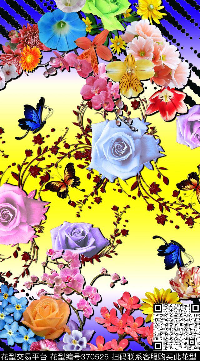 定位花卉数码印花华亿平台下载（图片编号: 370525） - 瓦栏（Walan）
