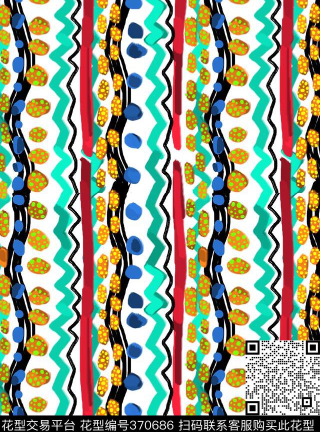 画笔笔触手绘波普传统印花华亿平台下载（图片编号: 370686） - 瓦栏（Walan）