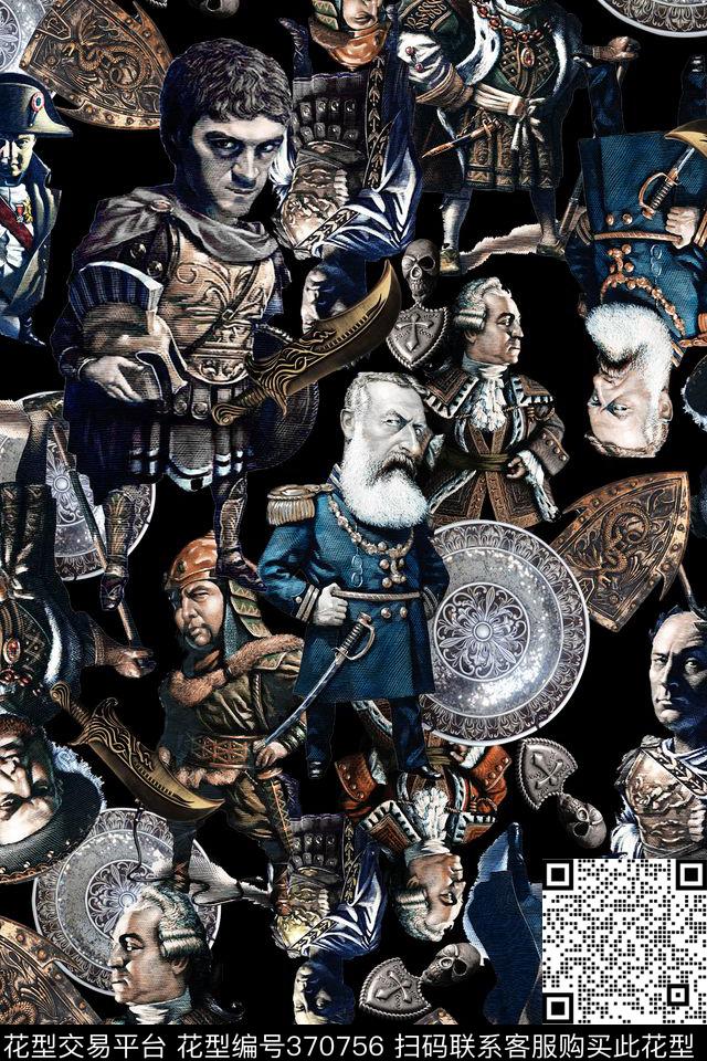 人物欧式抽象简洁数码印花华亿平台下载（图片编号: 370756） - 瓦栏（Walan）