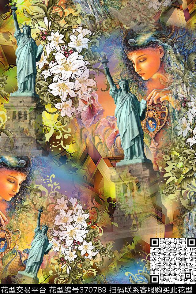 欧式建筑景观数码印花华亿平台下载（图片编号: 370789） - 瓦栏（Walan）