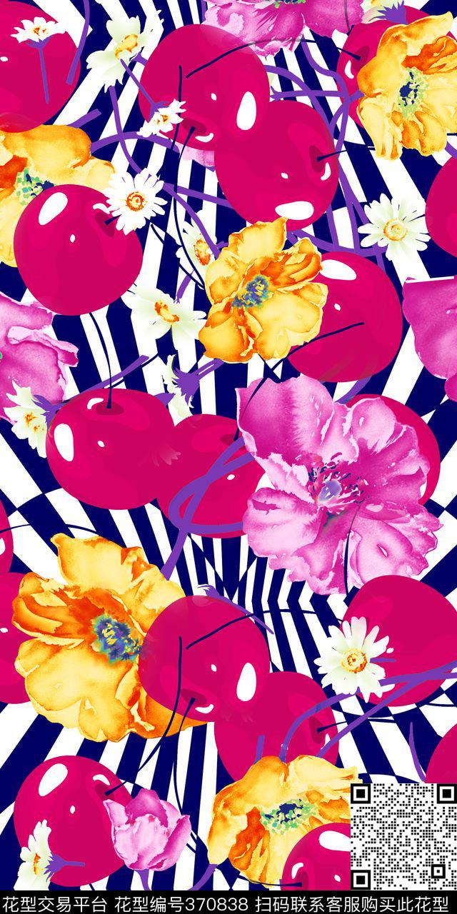 E-花卉几何/Flowers数码印花华亿平台下载（图片编号: 370838） - 瓦栏（Walan）