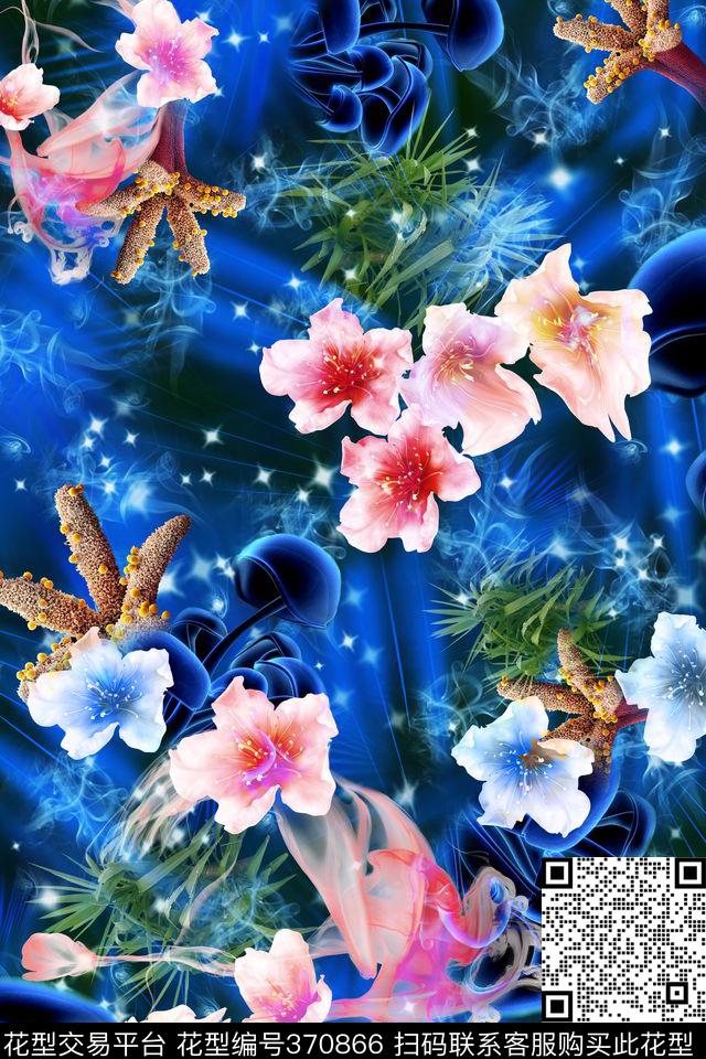 花卉数码印花华亿平台下载（图片编号: 370866） - 瓦栏（Walan）