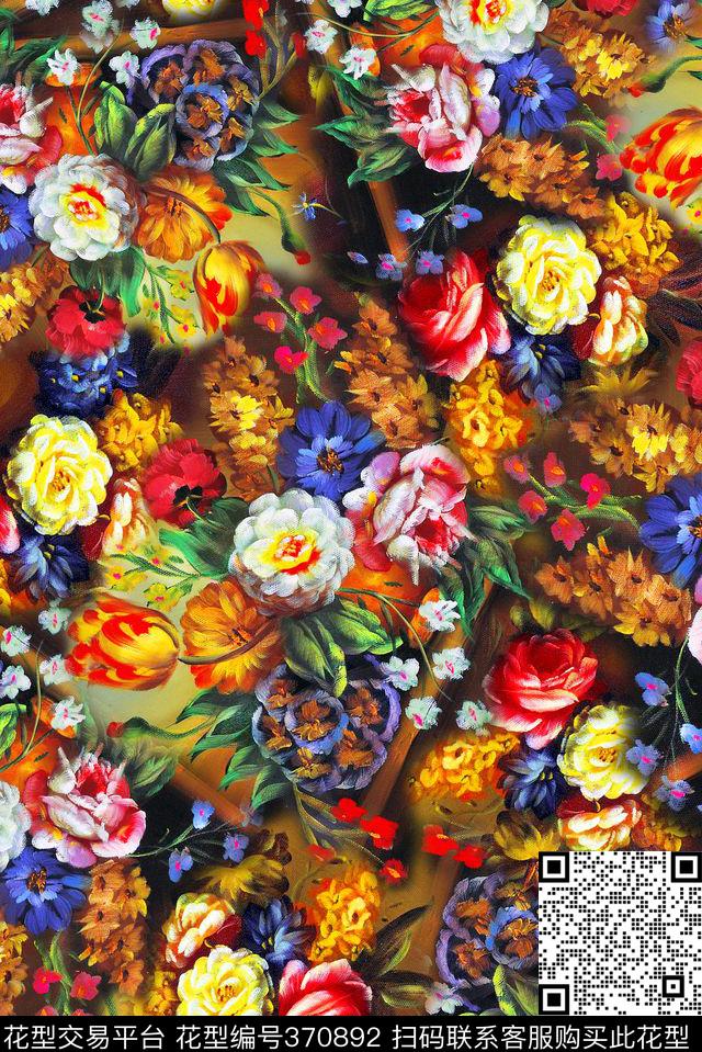 花卉数码印花华亿平台下载（图片编号: 370892） - 瓦栏（Walan）