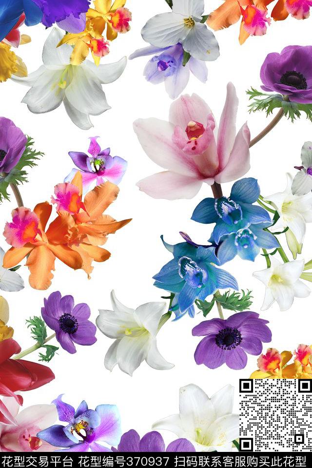 立体花卉数码印花华亿平台下载（图片编号: 370937） - 瓦栏（Walan）