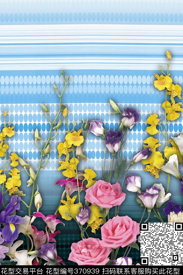 定位花卉花朵数码印花华亿平台下载（图片编号: 370939） - 瓦栏（Walan）