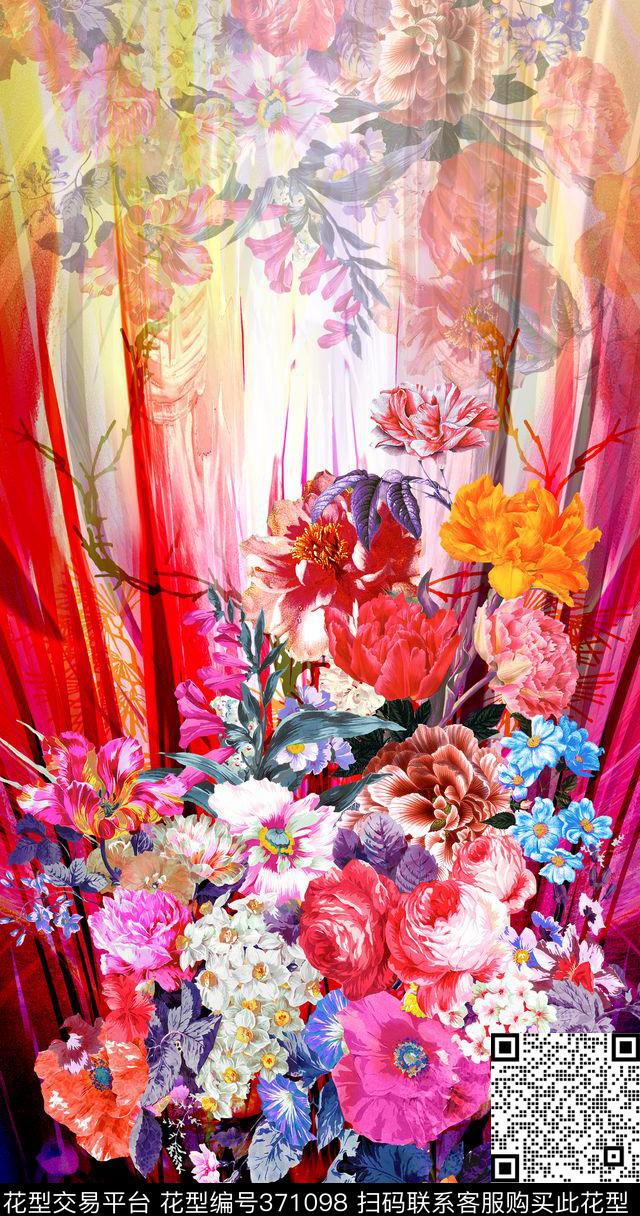数码韩国风花卉抽象底纹花卉数码印花华亿平台下载（图片编号: 371098） - 瓦栏（Walan）
