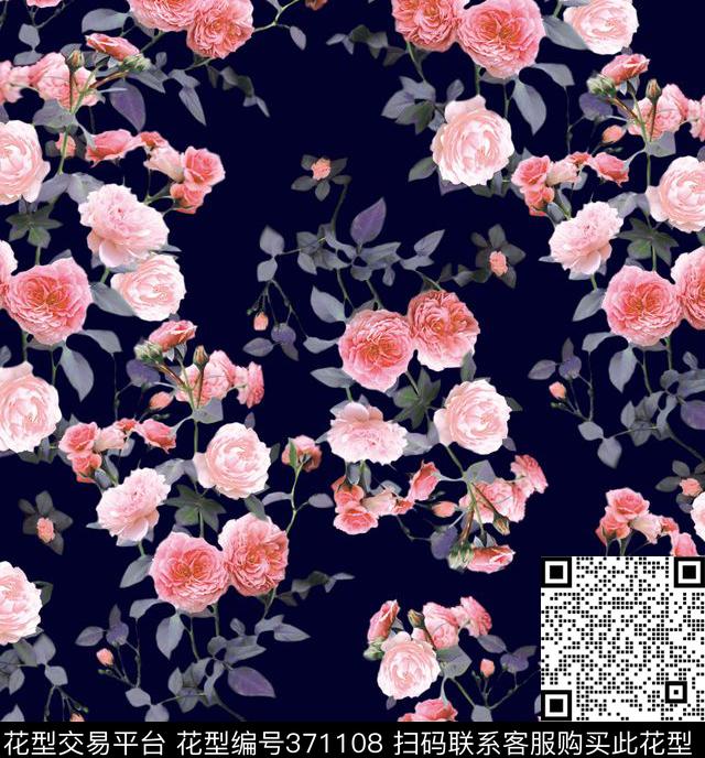 花卉时尚流行数码印花华亿平台下载（图片编号: 371108） - 瓦栏（Walan）
