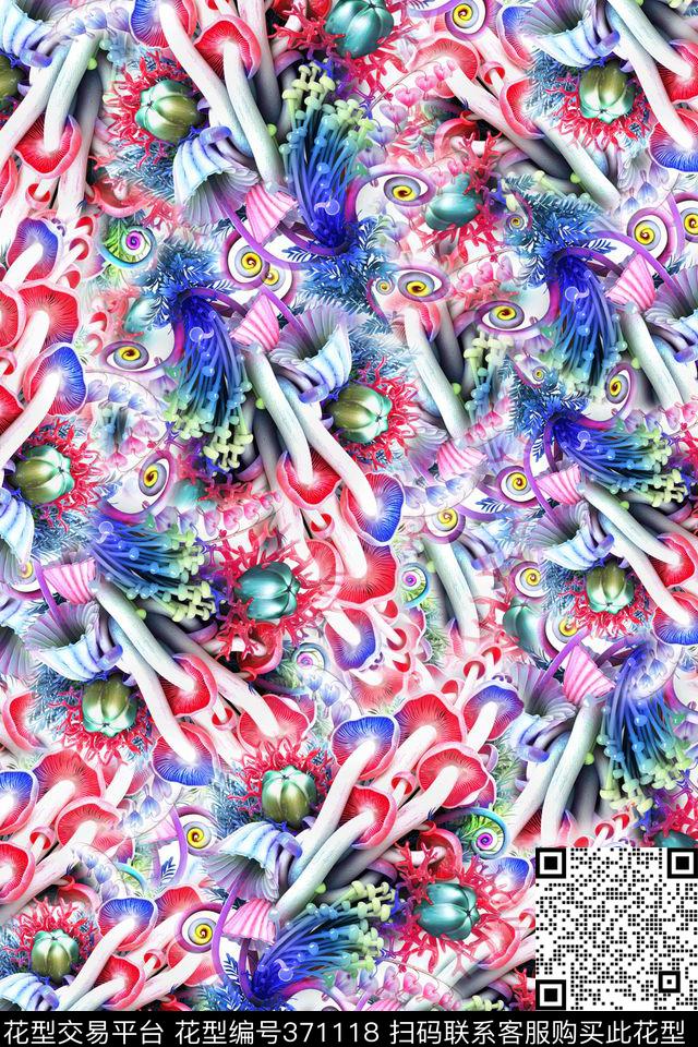 花卉海洋数码印花华亿平台下载（图片编号: 371118） - 瓦栏（Walan）