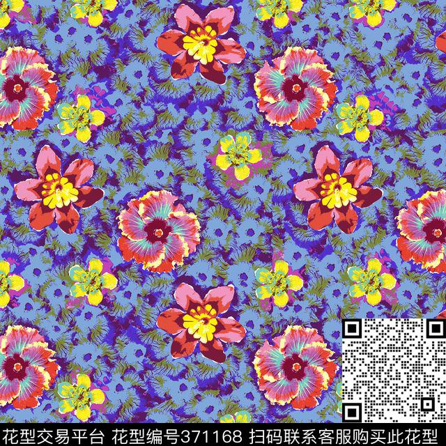 复古花卉数码印花华亿平台下载（图片编号: 371168） - 瓦栏（Walan）
