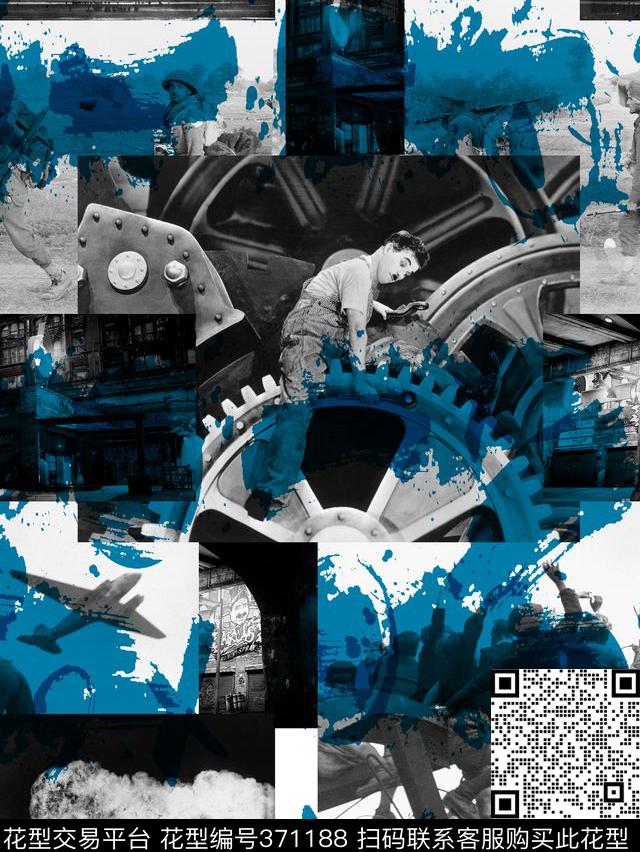 复古怀旧几何数码印花华亿平台下载（图片编号: 371188） - 瓦栏（Walan）