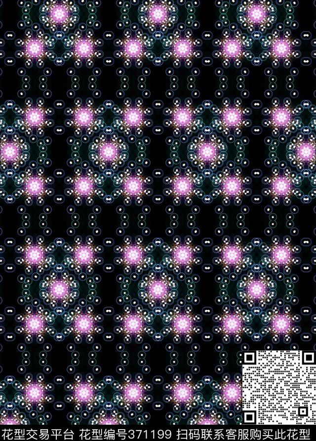 几何圆点光晕数码印花华亿平台下载（图片编号: 371199） - 瓦栏（Walan）