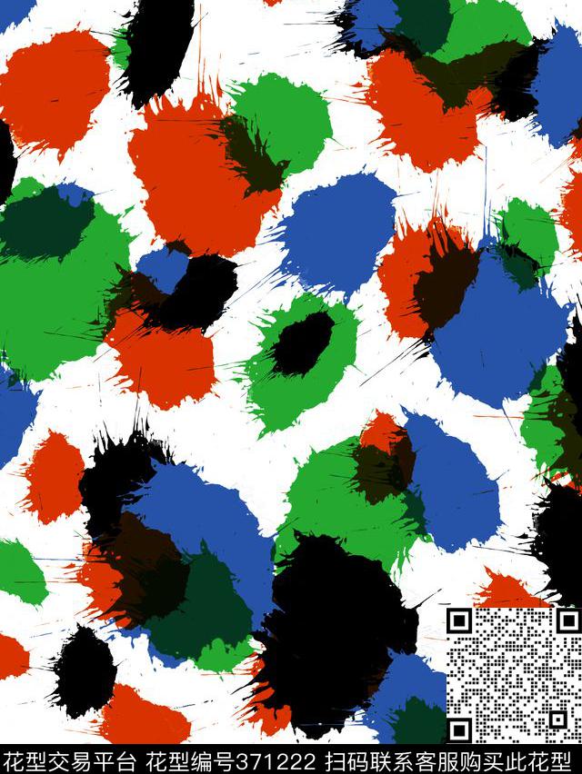 春夏华亿平台画笔笔触时尚传统印花华亿平台下载（图片编号: 371222） - 瓦栏（Walan）