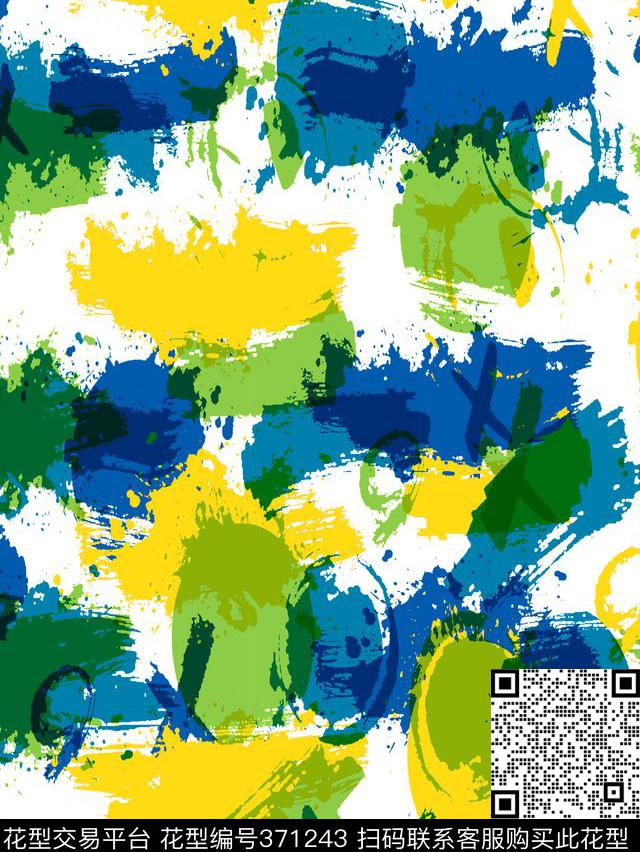 画笔笔触简约时尚传统印花华亿平台下载（图片编号: 371243） - 瓦栏（Walan）