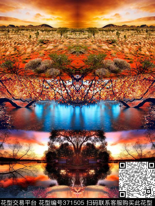 多彩风景拼接数码印花华亿平台下载（图片编号: 371505） - 瓦栏（Walan）