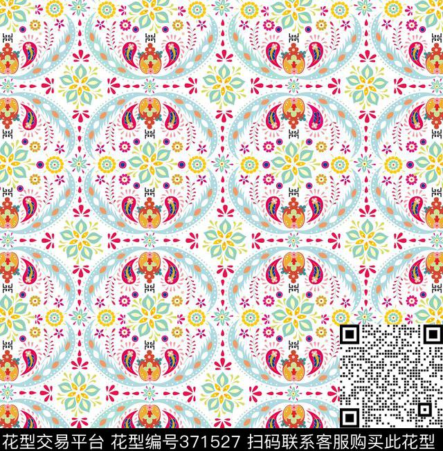 时尚花纹传统印花华亿平台下载（图片编号: 371527） - 瓦栏（Walan）