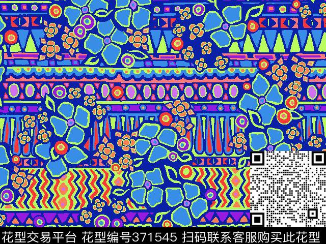 民族几何小花泳衣/内衣/服饰面料华亿平台传统印花华亿平台下载（图片编号: 371545） - 瓦栏（Walan）