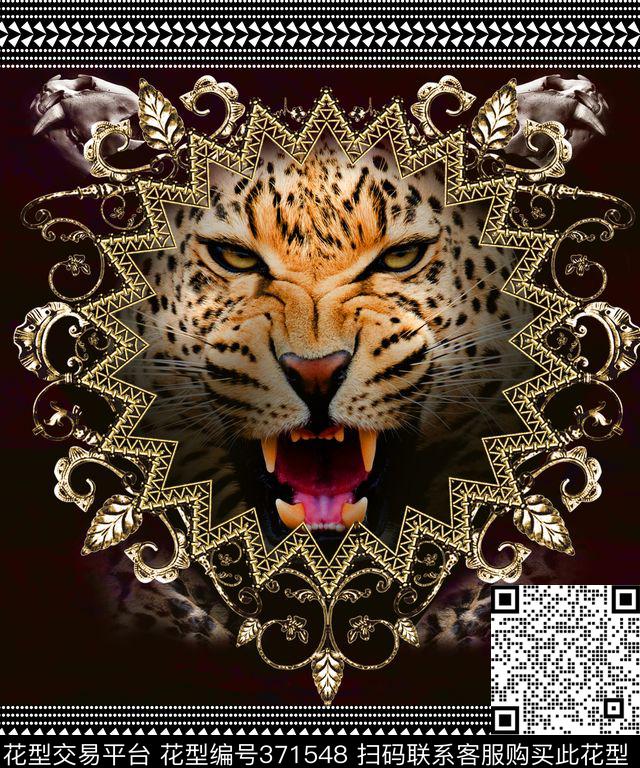 时尚豹头花纹数码印花华亿平台下载（图片编号: 371548） - 瓦栏（Walan）
