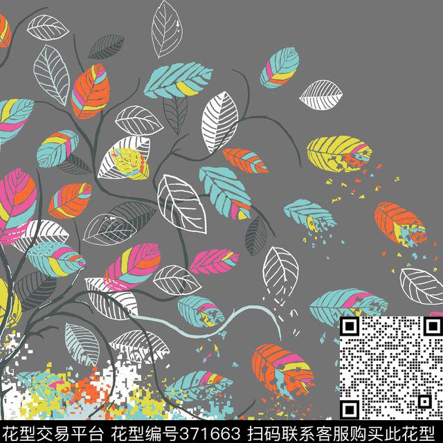 清新叶子flowers传统印花华亿平台下载（图片编号: 371663） - 瓦栏（Walan）