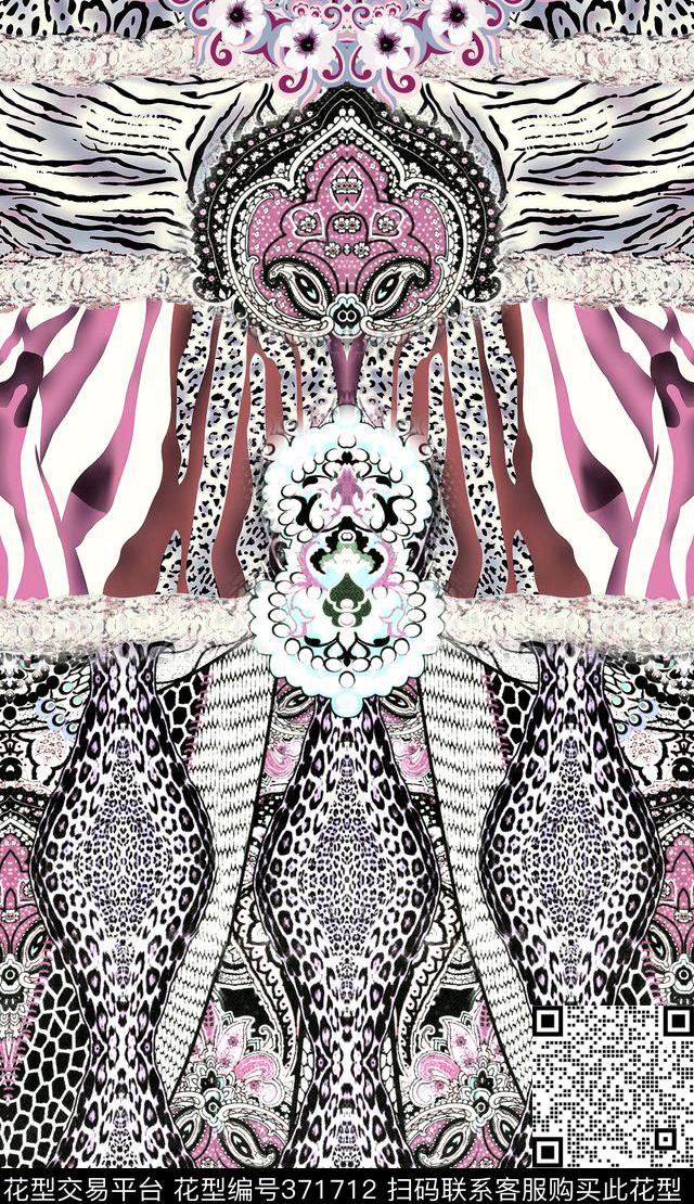 素雅豹纹佩斯里数码印花华亿平台下载（图片编号: 371712） - 瓦栏（Walan）