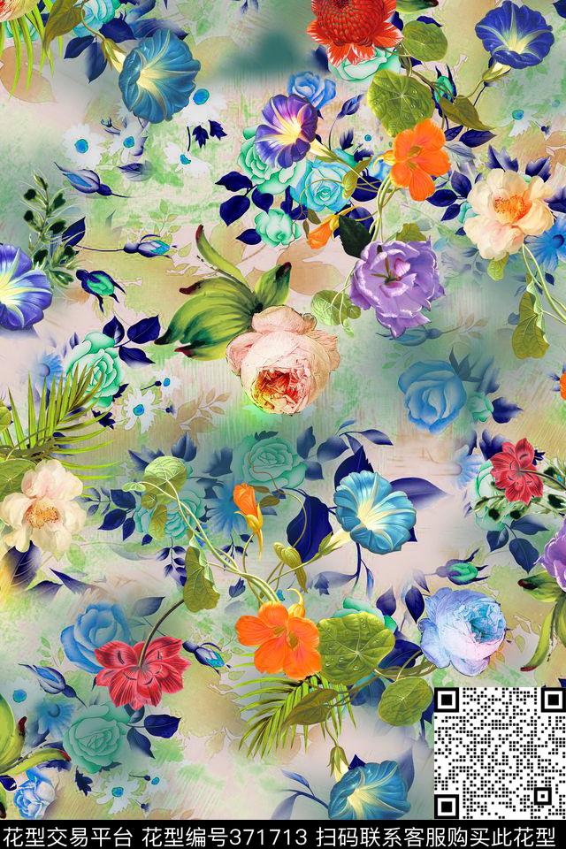素雅花卉碎花数码印花华亿平台下载（图片编号: 371713） - 瓦栏（Walan）