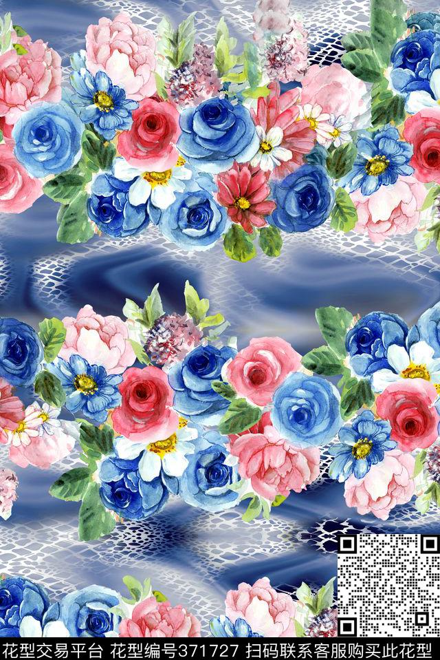 抽象纹路花卉抽象纹路花卉花卉数码印花华亿平台下载（图片编号: 371727） - 瓦栏（Walan）