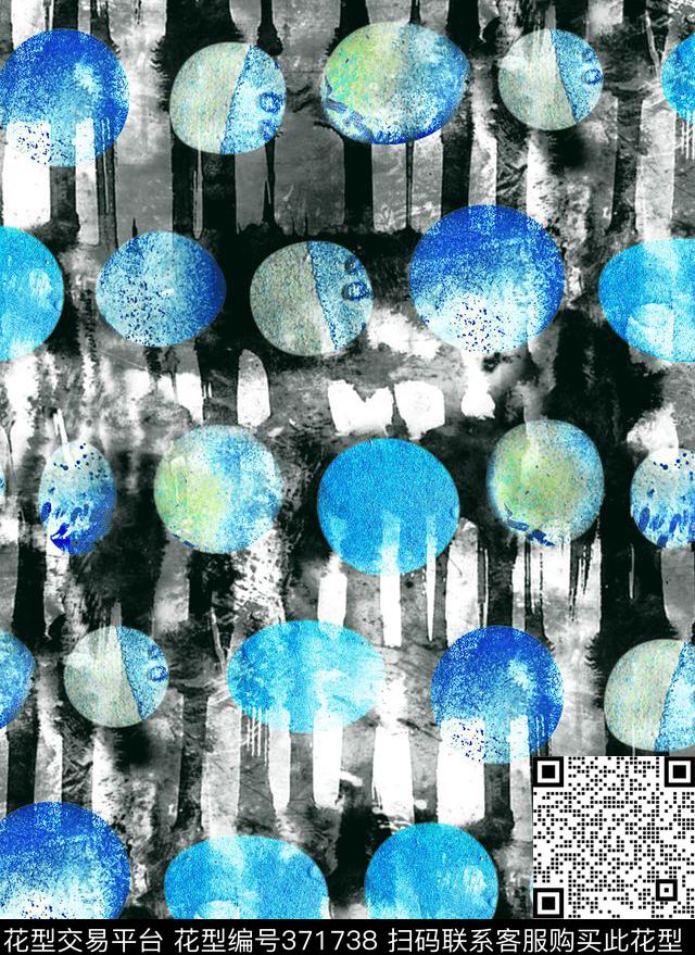 几何满底圆点几何数码印花华亿平台下载（图片编号: 371738） - 瓦栏（Walan）