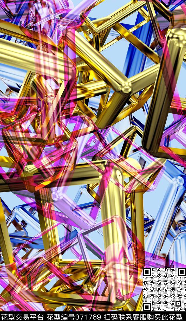 3D数码几何数码印花华亿平台下载（图片编号: 371769） - 瓦栏（Walan）