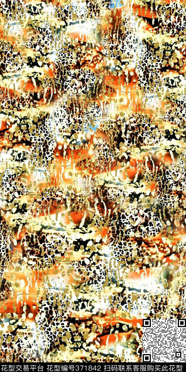 豹纹时尚动物纹数码印花华亿平台下载（图片编号: 371842） - 瓦栏（Walan）