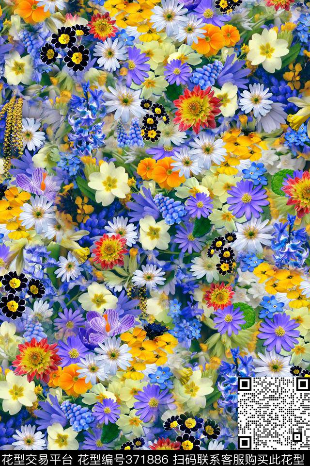 清新花卉数码印花华亿平台下载（图片编号: 371886） - 瓦栏（Walan）