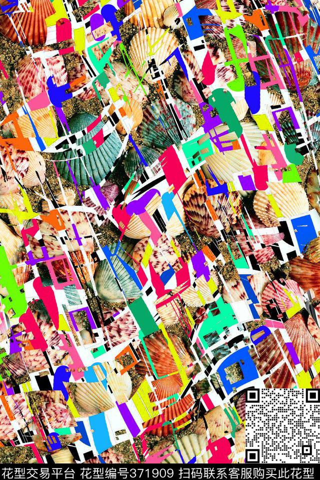 抽象贝壳抽象数码印花华亿平台下载（图片编号: 371909） - 瓦栏（Walan）