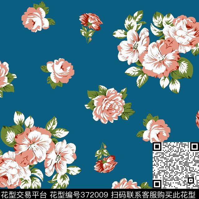 田园风牡丹花花卉传统印花华亿平台下载（图片编号: 372009） - 瓦栏（Walan）