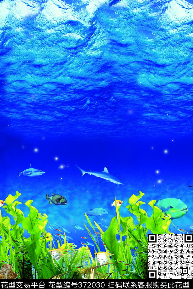 照片景观海底世界花卉数码印花华亿平台下载（图片编号: 372030） - 瓦栏（Walan）
