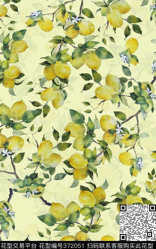 热带水果数码印花华亿平台下载（图片编号: 372051） - 瓦栏（Walan）