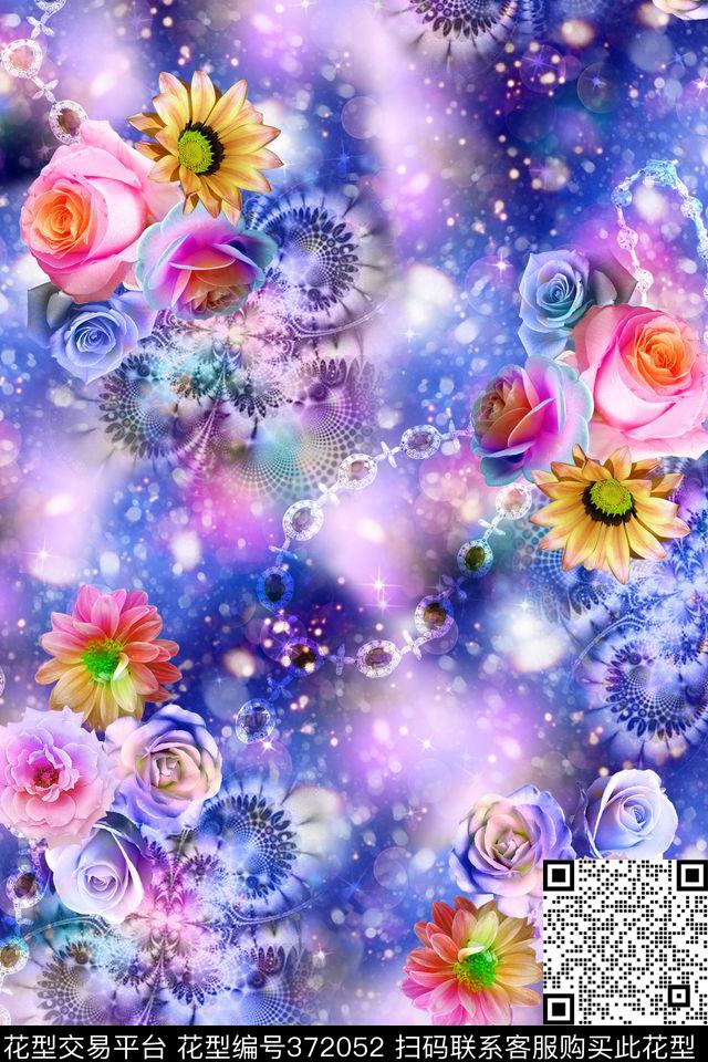 花卉珠宝数码印花华亿平台下载（图片编号: 372052） - 瓦栏（Walan）