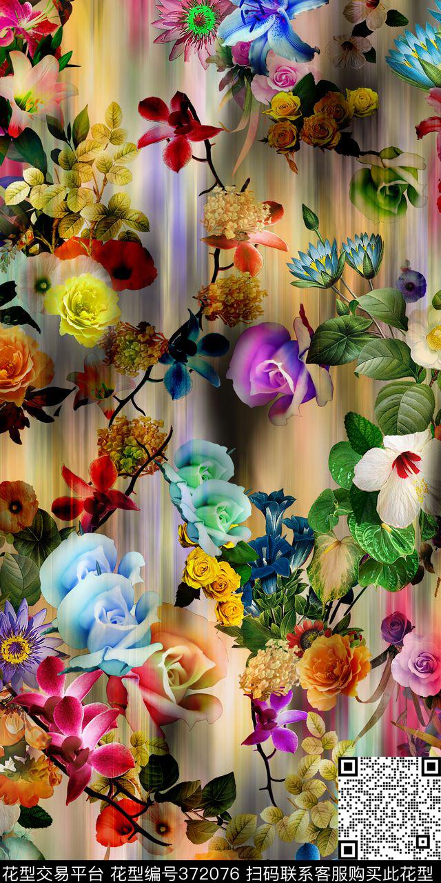 鲜花纸印花数码印花华亿平台下载（图片编号: 372076） - 瓦栏（Walan）