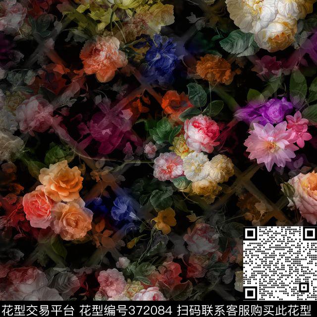花卉时尚女装数码印花华亿平台下载（图片编号: 372084） - 瓦栏（Walan）