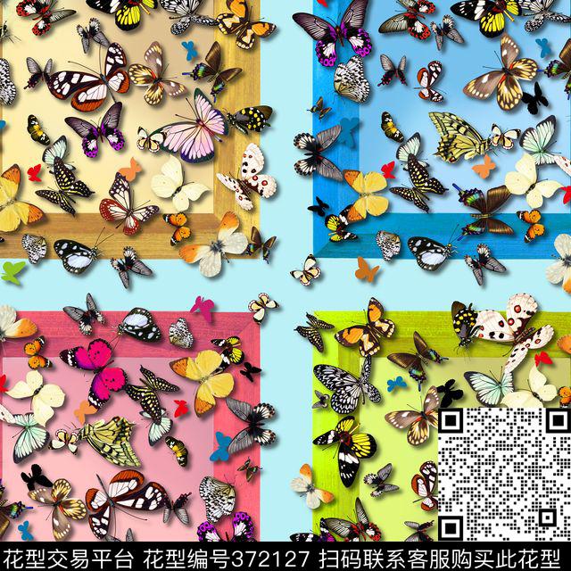 丝巾蝴蝶方形数码印花华亿平台下载（图片编号: 372127） - 瓦栏（Walan）