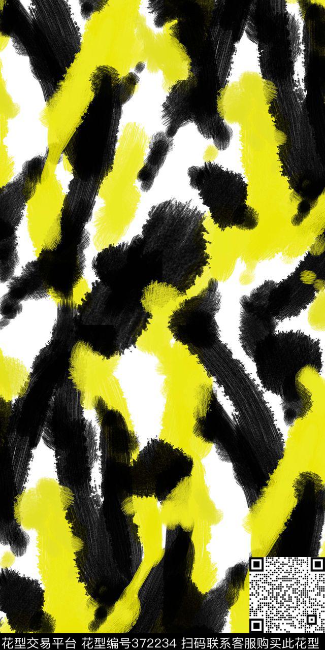 抽象墨色粗狂数码印花华亿平台下载（图片编号: 372234） - 瓦栏（Walan）