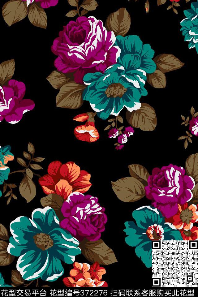 简约花卉0分色区小花朵花卉传统印花华亿平台下载（图片编号: 372276） - 瓦栏（Walan）
