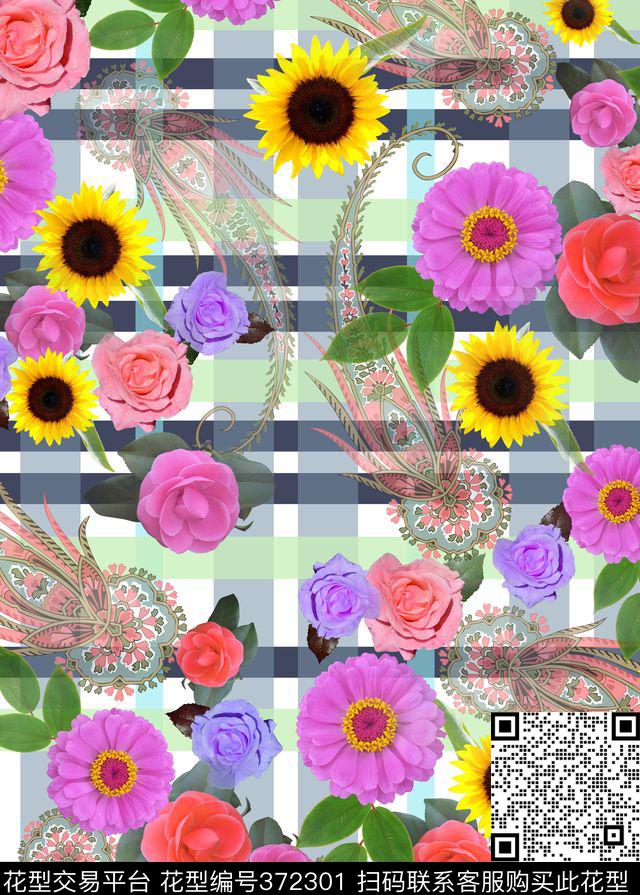简约花卉数码印花华亿平台下载（图片编号: 372301） - 瓦栏（Walan）