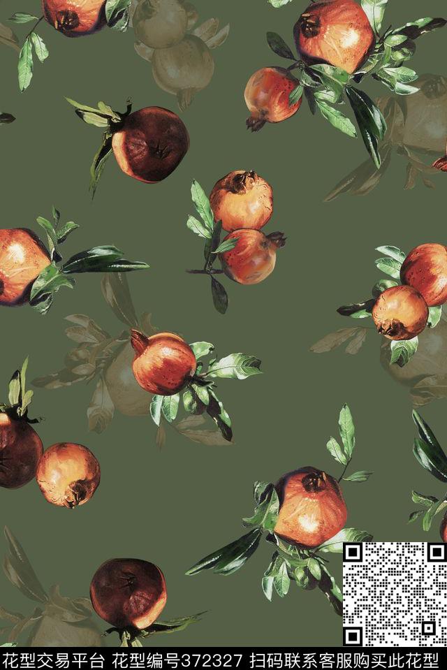 高端数码男装女装石榴水果流行时尚花等数码印花华亿平台下载（图片编号: 372327） - 瓦栏（Walan）