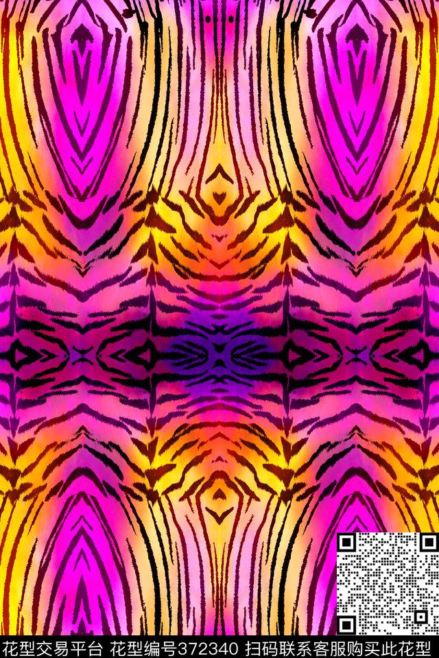 动物纹多彩绚丽数码印花华亿平台下载（图片编号: 372340） - 瓦栏（Walan）