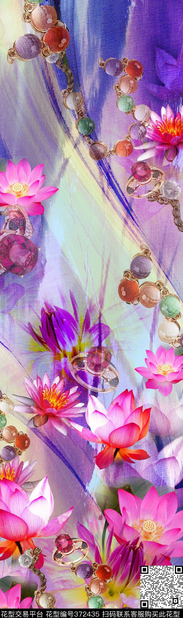 荷花数码印珠宝数码印花华亿平台下载（图片编号: 372435） - 瓦栏（Walan）