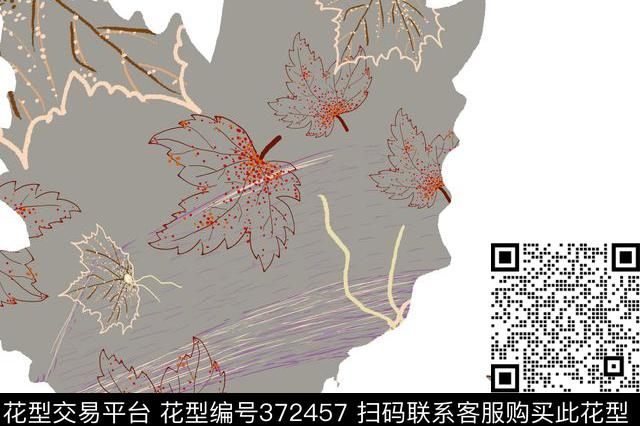 清新叶子传统印花华亿平台下载（图片编号: 372457） - 瓦栏（Walan）