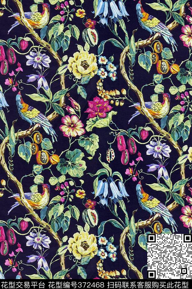 简单花草动物数码印花华亿平台下载（图片编号: 372468） - 瓦栏（Walan）