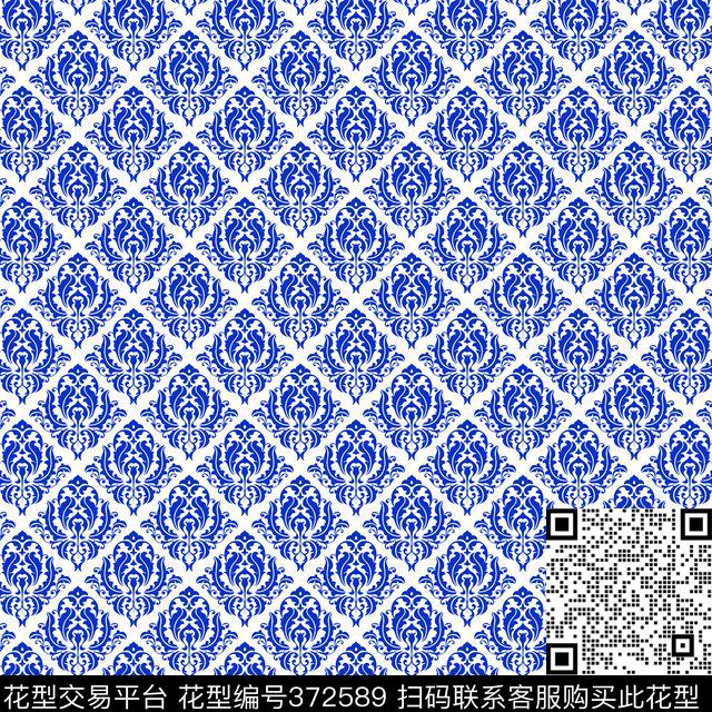 青花中国风传统印花华亿平台下载（图片编号: 372589） - 瓦栏（Walan）