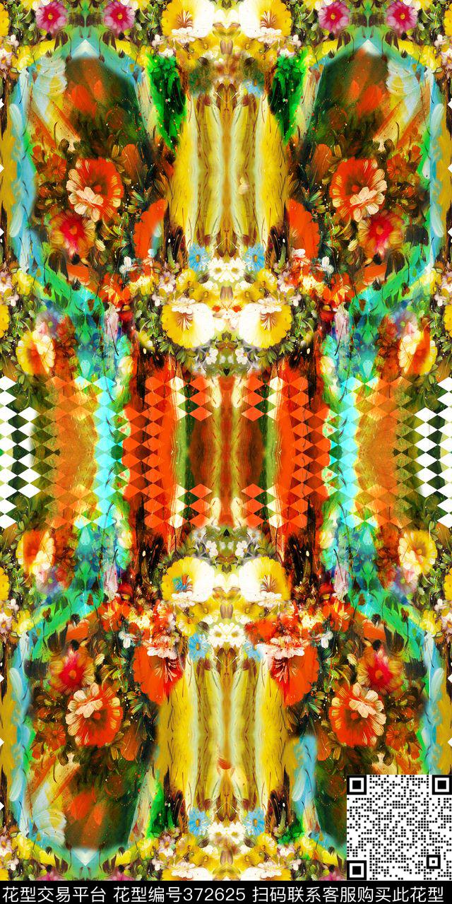 花卉几何数码数码印花华亿平台下载（图片编号: 372625） - 瓦栏（Walan）