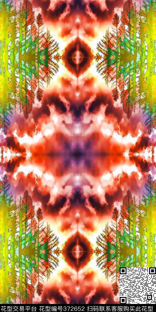 抽象数码羽毛数码印花华亿平台下载（图片编号: 372652） - 瓦栏（Walan）