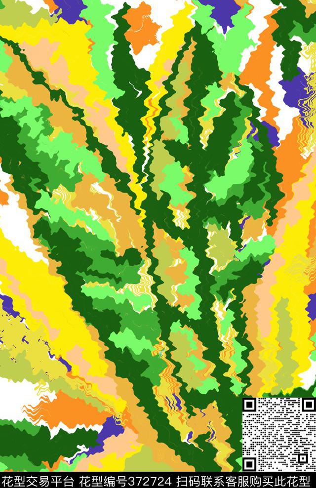 热带抽象叶子传统印花华亿平台下载（图片编号: 372724） - 瓦栏（Walan）